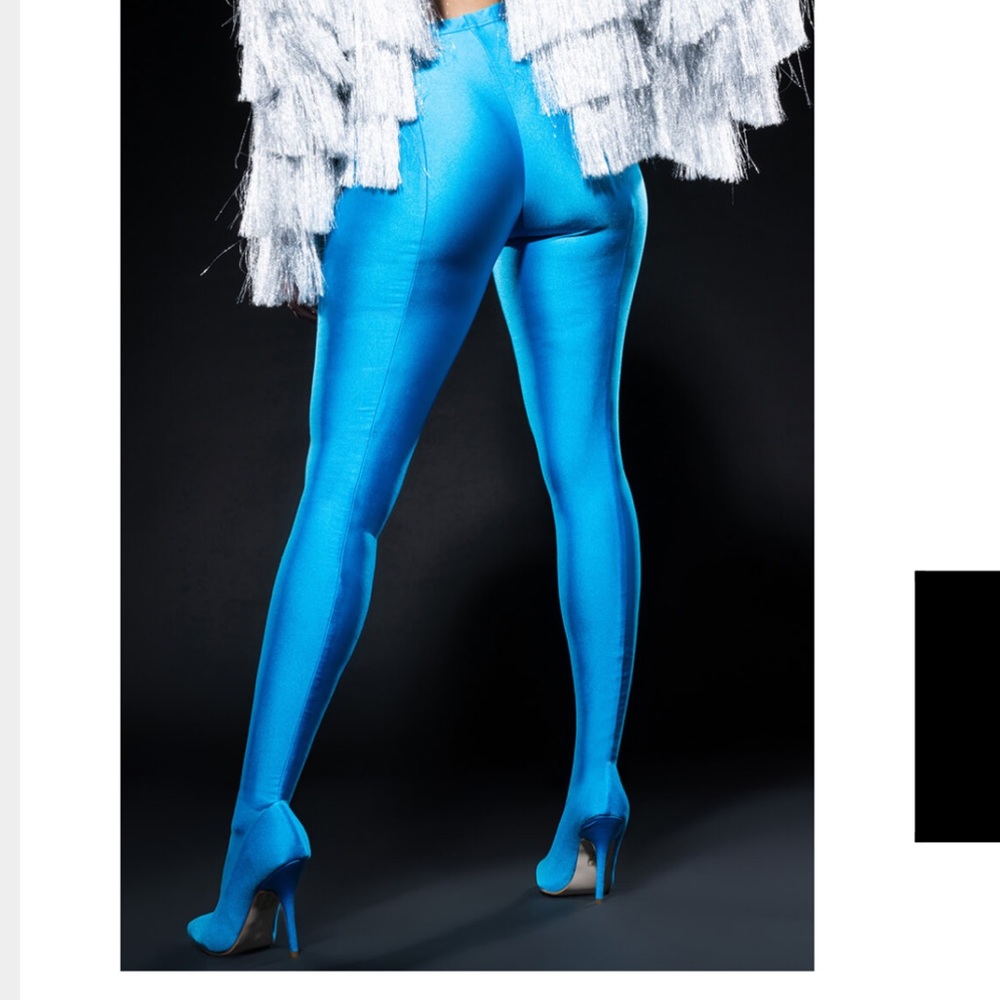 Azalea Wang Star Stretch Stiletto Pant Boot In Turquoise